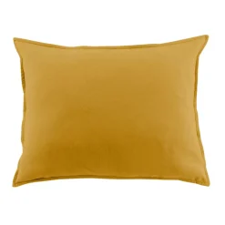 EMINZA Taie d'oreiller carrée flanelle de coton (80 x 80 cm) Nina Jaune ocre Online