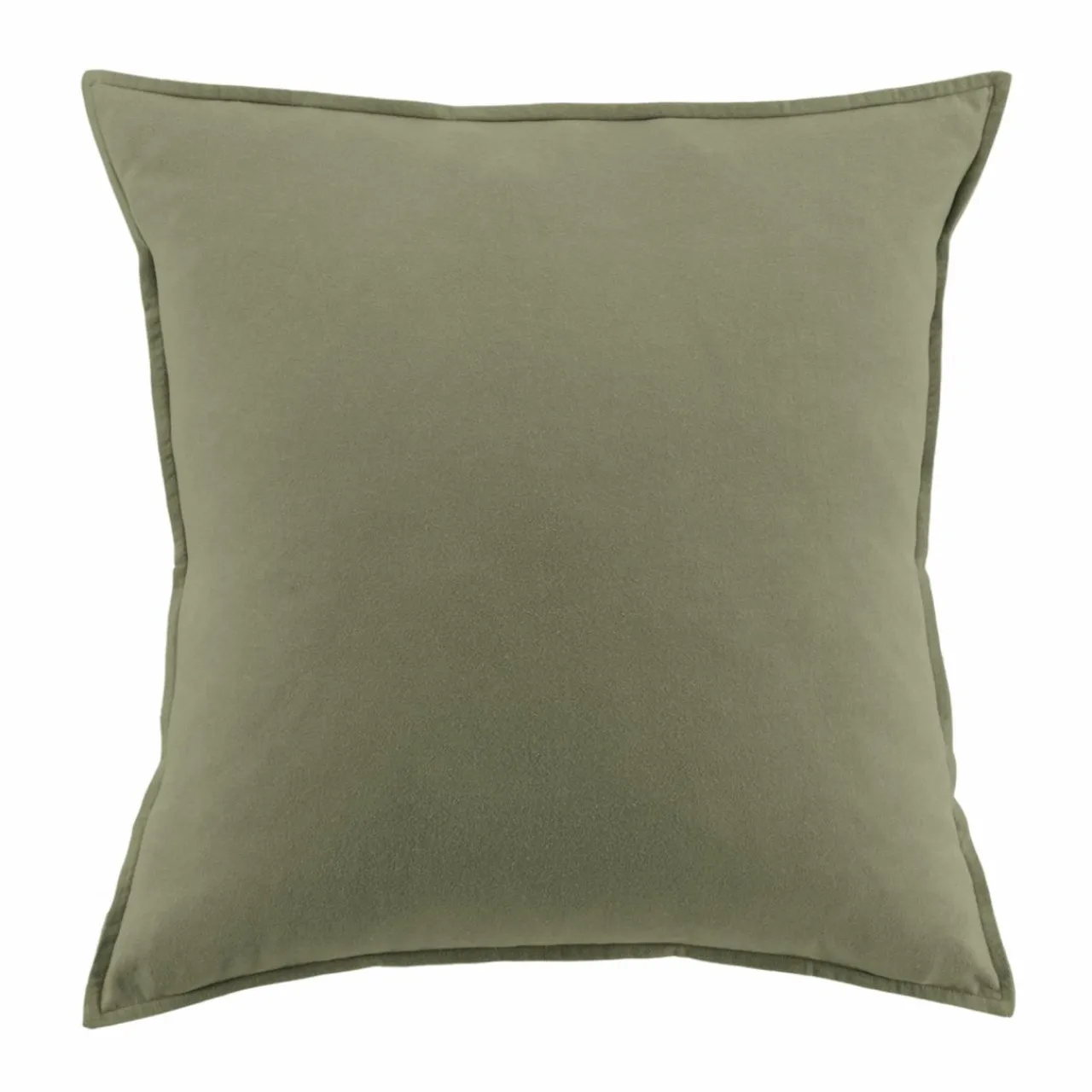EMINZA Taie d'oreiller carrée flanelle de coton (80 x 80 cm) Nina Vert romarin Hot
