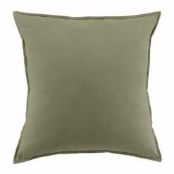 EMINZA Taie d'oreiller carrée flanelle de coton (63 x 63 cm) Nina Vert romarin Clearance