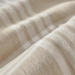 EMINZA Taie d'oreiller carrée flanelle de coton (63 x 63 cm) Nina carreaux Beige Carreau Beige Outlet