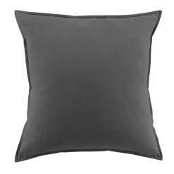 EMINZA Taie d'oreiller carrée flanelle de coton (63 x 63 cm) Nina Gris Anthracite Outlet