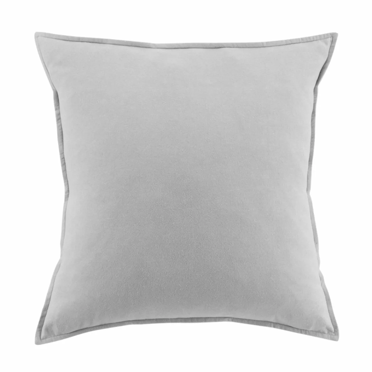 EMINZA Taie d'oreiller carrée flanelle de coton (63 x 63 cm) Théa Gris clair