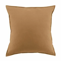 EMINZA Taie d'oreiller carrée flanelle de coton (63 x 63 cm) Théa Camel Discount