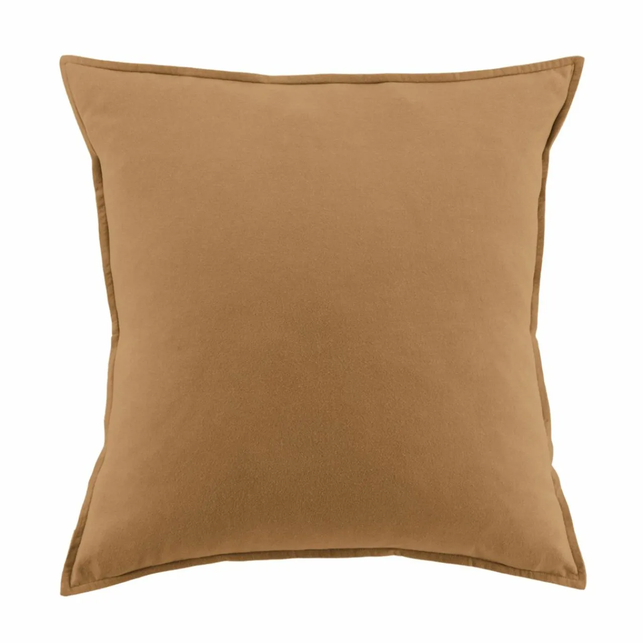 EMINZA Taie d'oreiller carrée flanelle de coton (63 x 63 cm) Théa Camel Discount