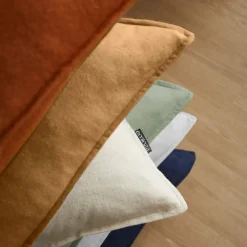 EMINZA Taie d'oreiller carrée flanelle de coton (63 x 63 cm) Théa Camel Discount