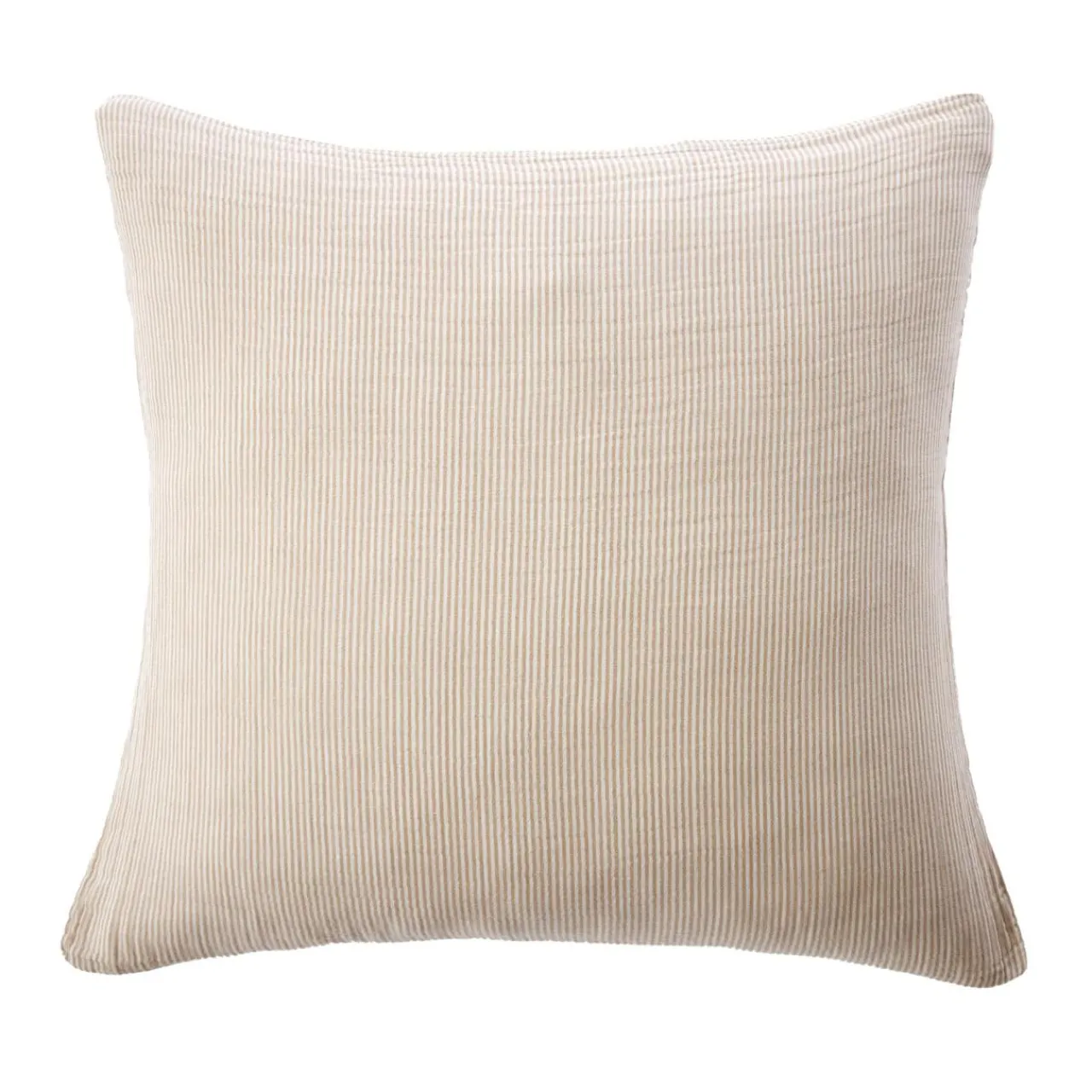 EMINZA Taie d'oreiller Carrée gaze de coton (60 x 60 cm) Gaïa rayures Ficelle Rayure Ficelle Outlet