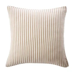 EMINZA Taie d'oreiller Carrée gaze de coton (80 x 80 cm) Gaïa rayures Ficelle Rayure Ficelle Hot