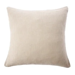 EMINZA Taie d'oreiller Carrée gaze de coton (80 x 80 cm) Gaïa rayures Ficelle Rayure Ficelle Hot