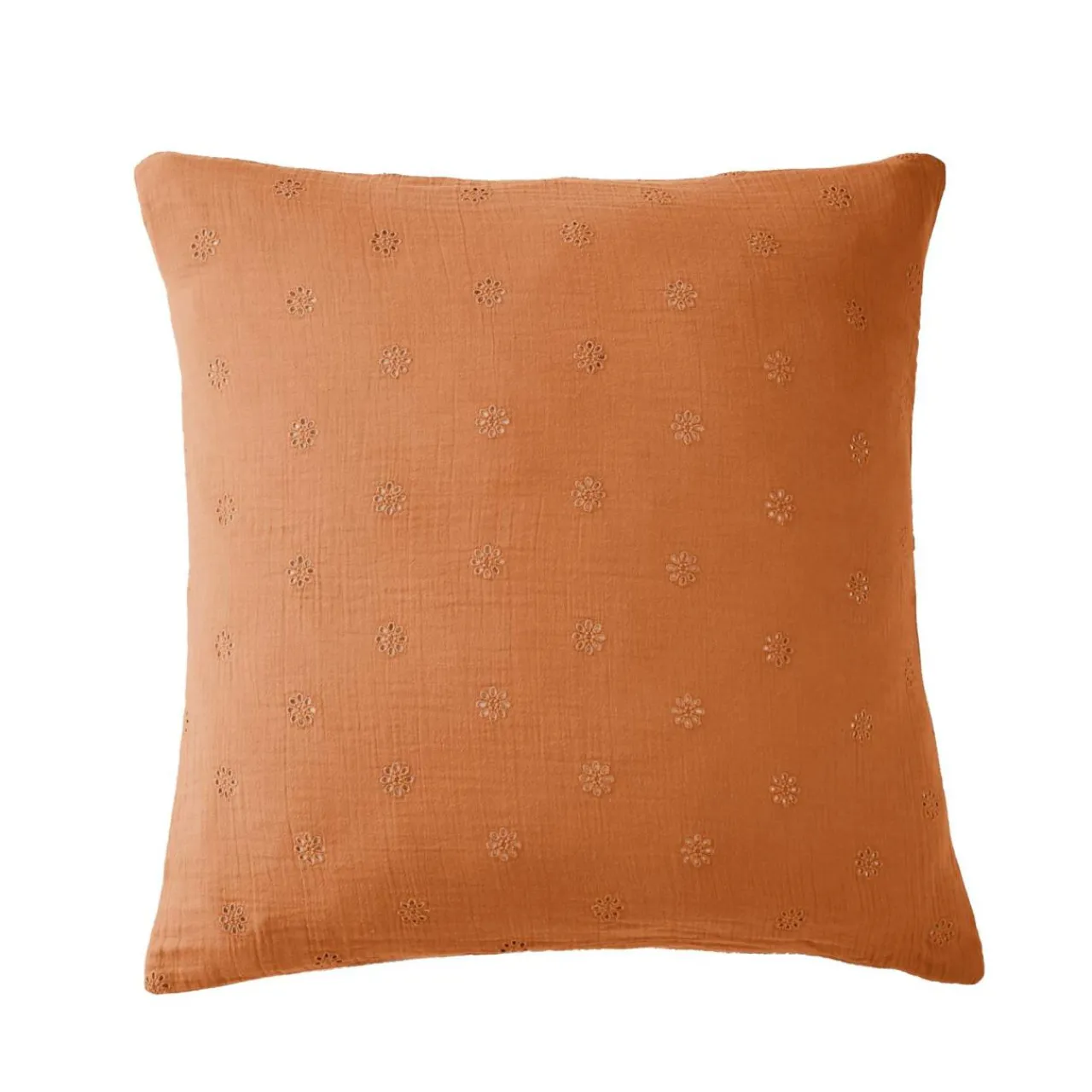 EMINZA Taie d'oreiller carrée gaze de coton (60 x 60 cm) Gaïa Boho Abricot Online
