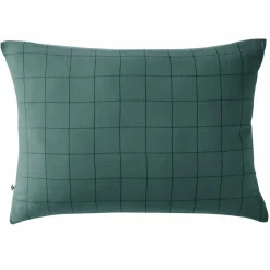 EMINZA Taie d'oreiller carrée gaze de coton (60 x 60 cm) Gaïa Match Bleu canard Best