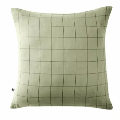 EMINZA Taie d'oreiller carrée gaze de coton (60 x 60 cm) Gaïa Match Vert tilleul New