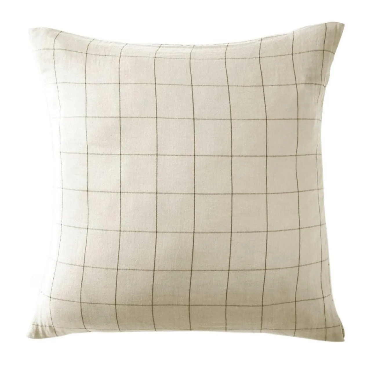 EMINZA Taie d'oreiller carrée gaze de coton (60 x 60 cm) Gaïa Match pampa Beige