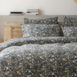 EMINZA Taie d'oreiller carrée gaze de coton (60 x 60 cm) Constance Bleu nuit Outlet
