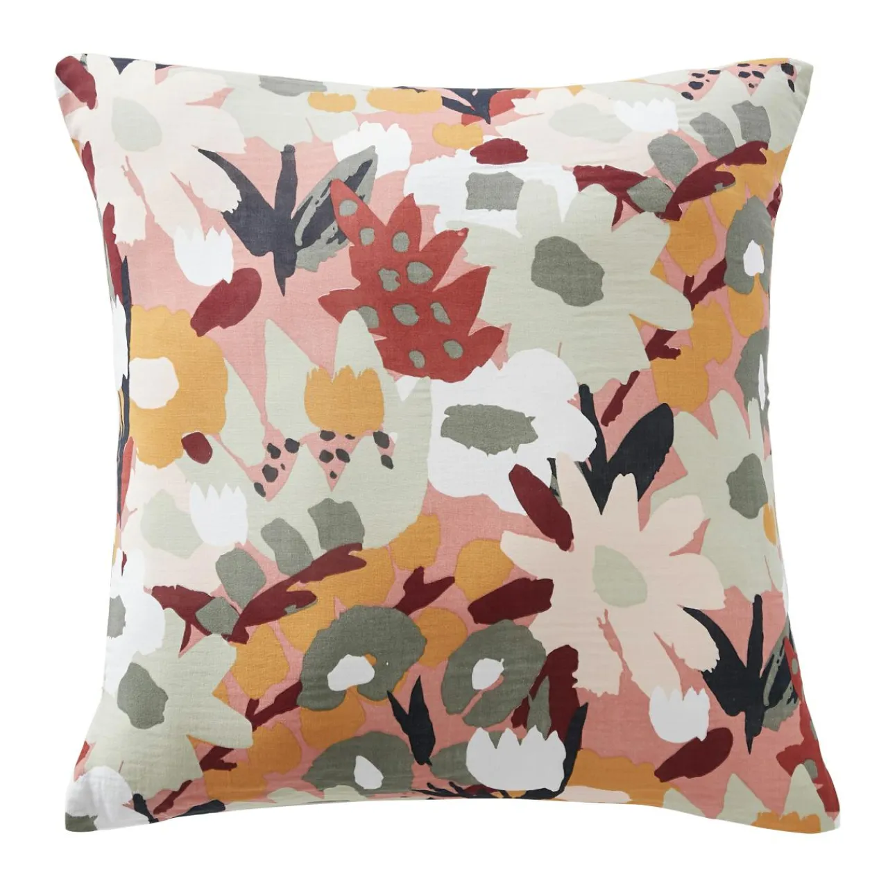 EMINZA Taie d'oreiller carrée gaze de coton (60 x 60 cm) Azel Multicolore Outlet