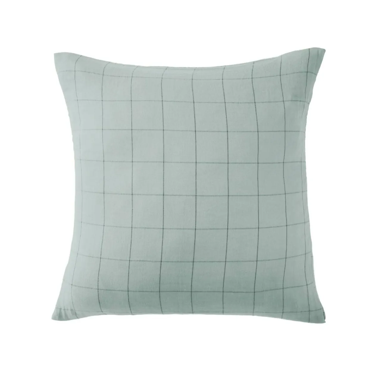 EMINZA Taie d'oreiller carrée gaze de coton (60 x 60 cm) Gaïa Match Vert Eucalyptus Clearance