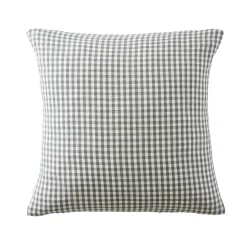 EMINZA Taie d'oreiller carrée gaze de coton (80 x 80 cm) Gaïa Vichy Vert romarin Vichy romarin