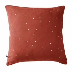 EMINZA Taie d'oreiller carrée gaze de coton (60 x 60 cm) Gaïa Chic Terracotta Hot