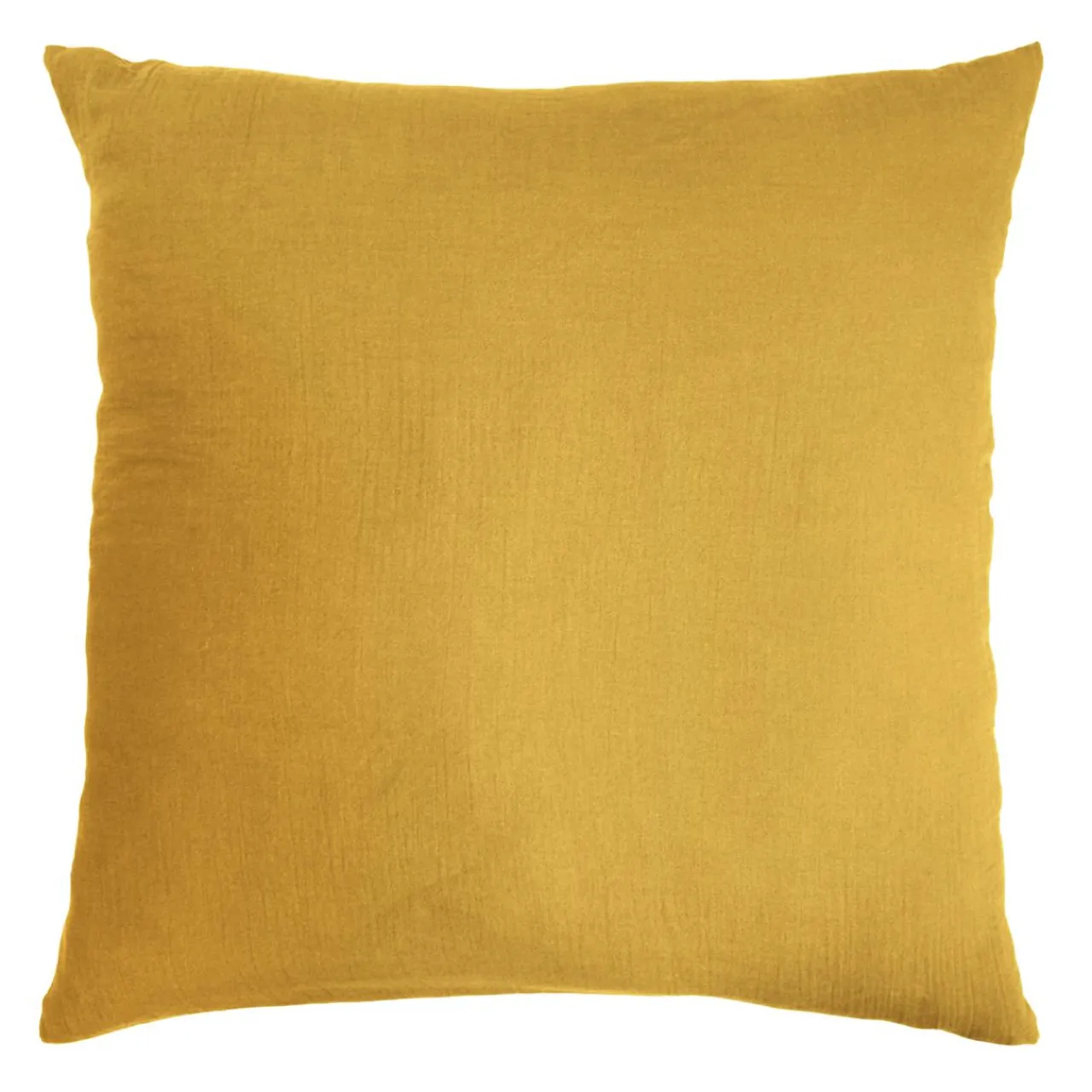 EMINZA Taie d'oreiller carrée gaze de coton (80 x 80 cm) Gaïa Jaune safran Sale