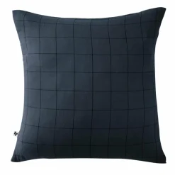 EMINZA Taie d'oreiller carrée gaze de coton (60 x 60 cm) Gaïa Match Bleu nuit