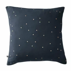 EMINZA Taie d'oreiller carrée gaze de coton (60 x 60 cm) Gaïa Chic Bleu nuit Clearance