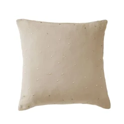 EMINZA Taie d'oreiller carrée gaze de coton (60 x 60 cm) Gaïa Chic Ficelle Sale