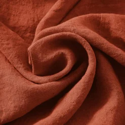 EMINZA Taie d'oreiller carrée lin lavé (80 x 80 cm) Louise Terracotta Best