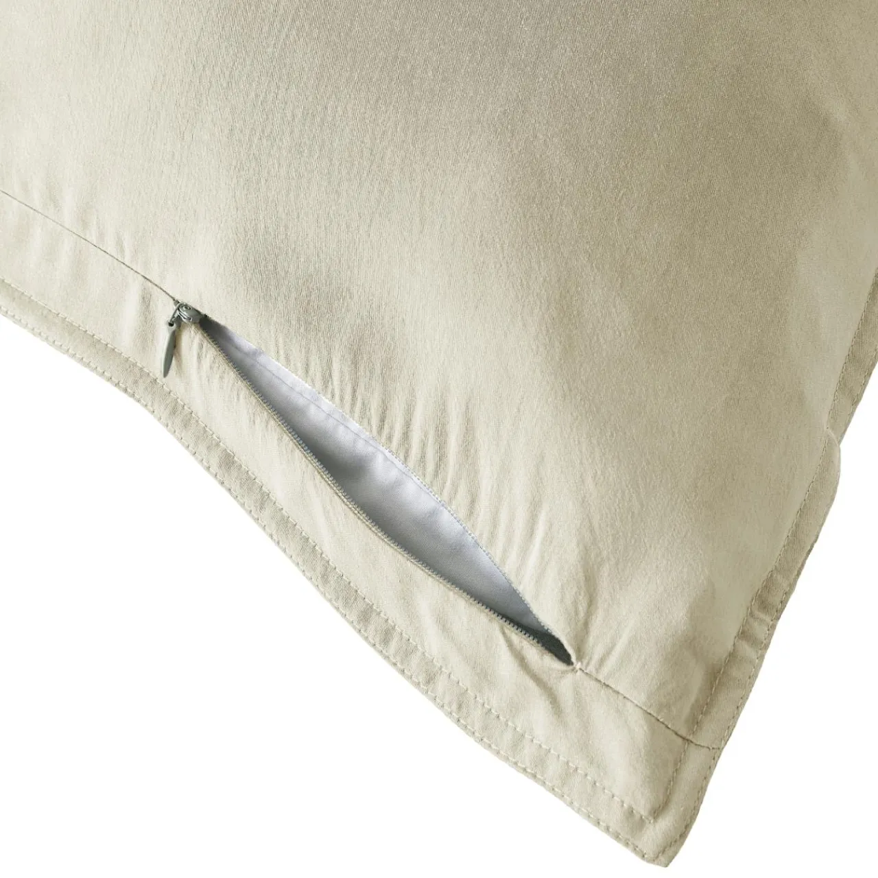 EMINZA Taie d'oreiller carrée lyocell Tencel™ lavé (63 x 63 cm) Olivia pampa Beige Outlet