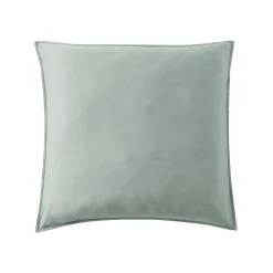 EMINZA Taie d'oreiller carrée lyocell Tencel™ lavé (63 x 63 cm) Olivia Vert Eucalyptus New
