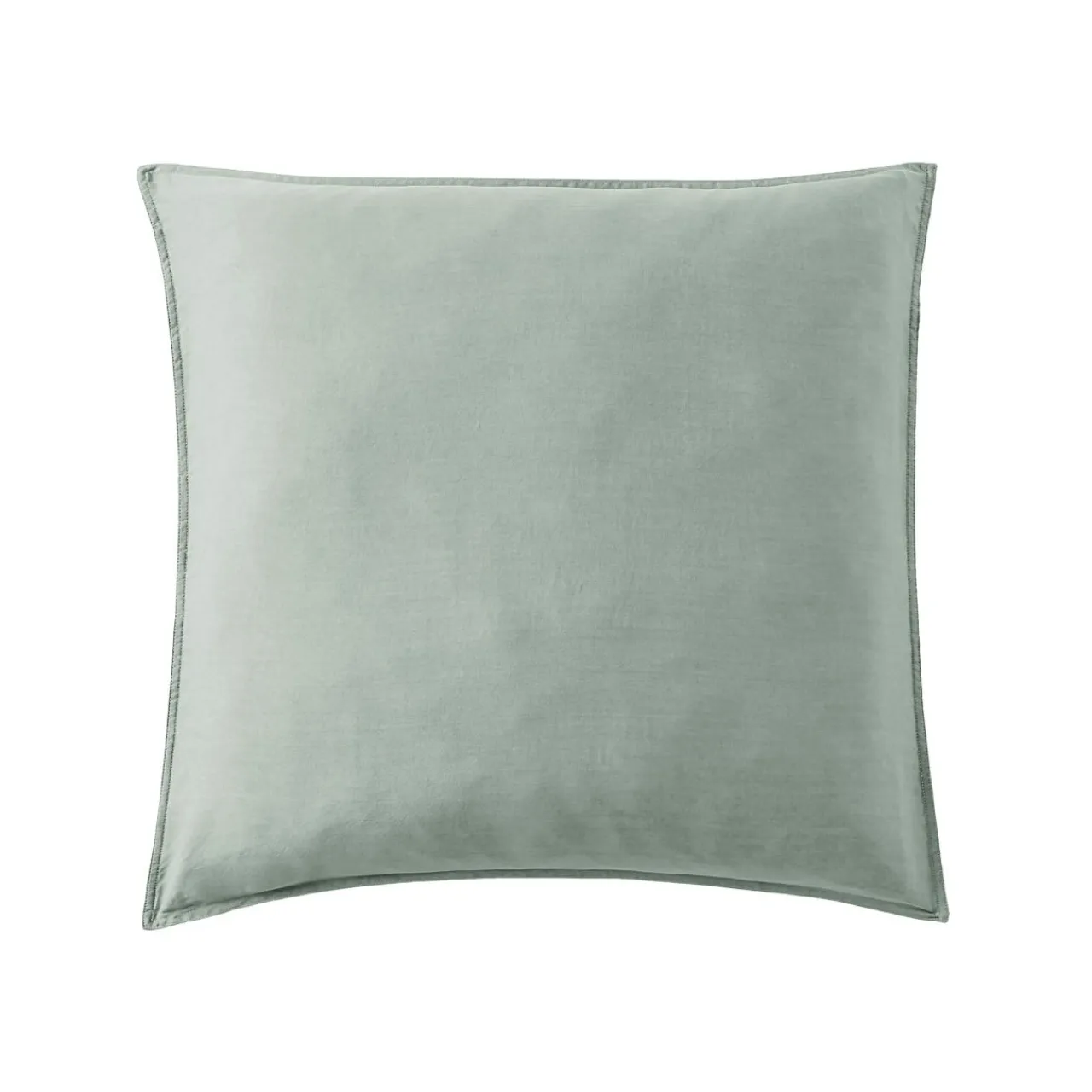 EMINZA Taie d'oreiller carrée lyocell Tencel™ lavé (63 x 63 cm) Olivia Vert Eucalyptus New