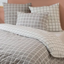 TRADILINGE Taie d'oreiller carrée percale de coton (65 x 65 cm) Max e Gris Hot