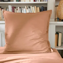 EMINZA Taie d'oreiller carrée percale de coton (80 x 80 cm) Cali Rose Pêche Hot