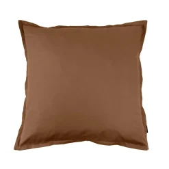 EMINZA Taie d'oreiller carrée percale de coton (65 x 65 cm) Cali Marron Chocolat Hot