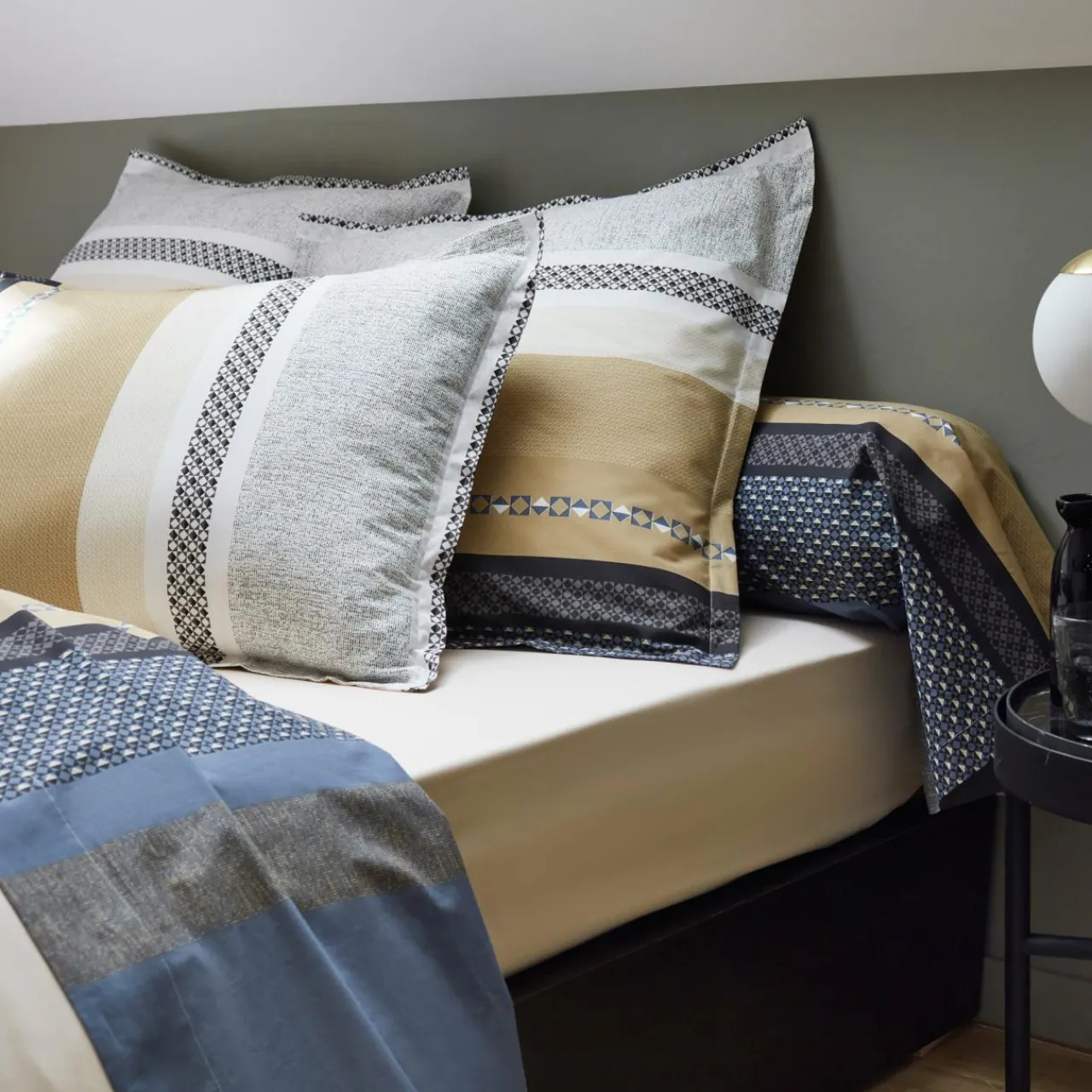 TRADILINGE Taie d'oreiller carrée percale de coton (65 x 65 cm) Marlow e Gris Hot