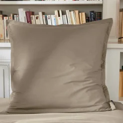 EMINZA Taie d'oreiller carrée percale de coton (80 x 80 cm) Cali Taupe Sale
