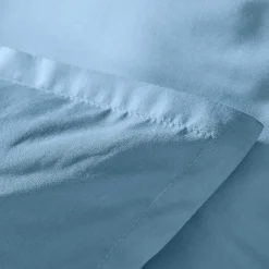 EMINZA Taie d'oreiller carrée percale de coton (65 x 65 cm) Cali Bleu Ciel New