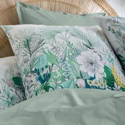 TRADI LINGE Taie d'oreiller carrée percale de coton (65 x 65 cm) Bali e Vert Sale