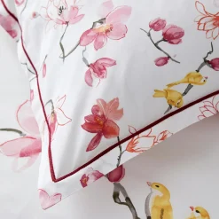 TRADILINGE Taie d'oreiller carrée percale de coton (65 x 65 cm) Elisa Rose Outlet