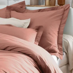 EMINZA Taie d'oreiller carrée percale de coton (80 x 80 cm) Cali Bois de rose Rose clair Clearance