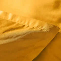 EMINZA Taie d'oreiller carrée percale de coton (80 x 80 cm) Cali Jaune moutarde New