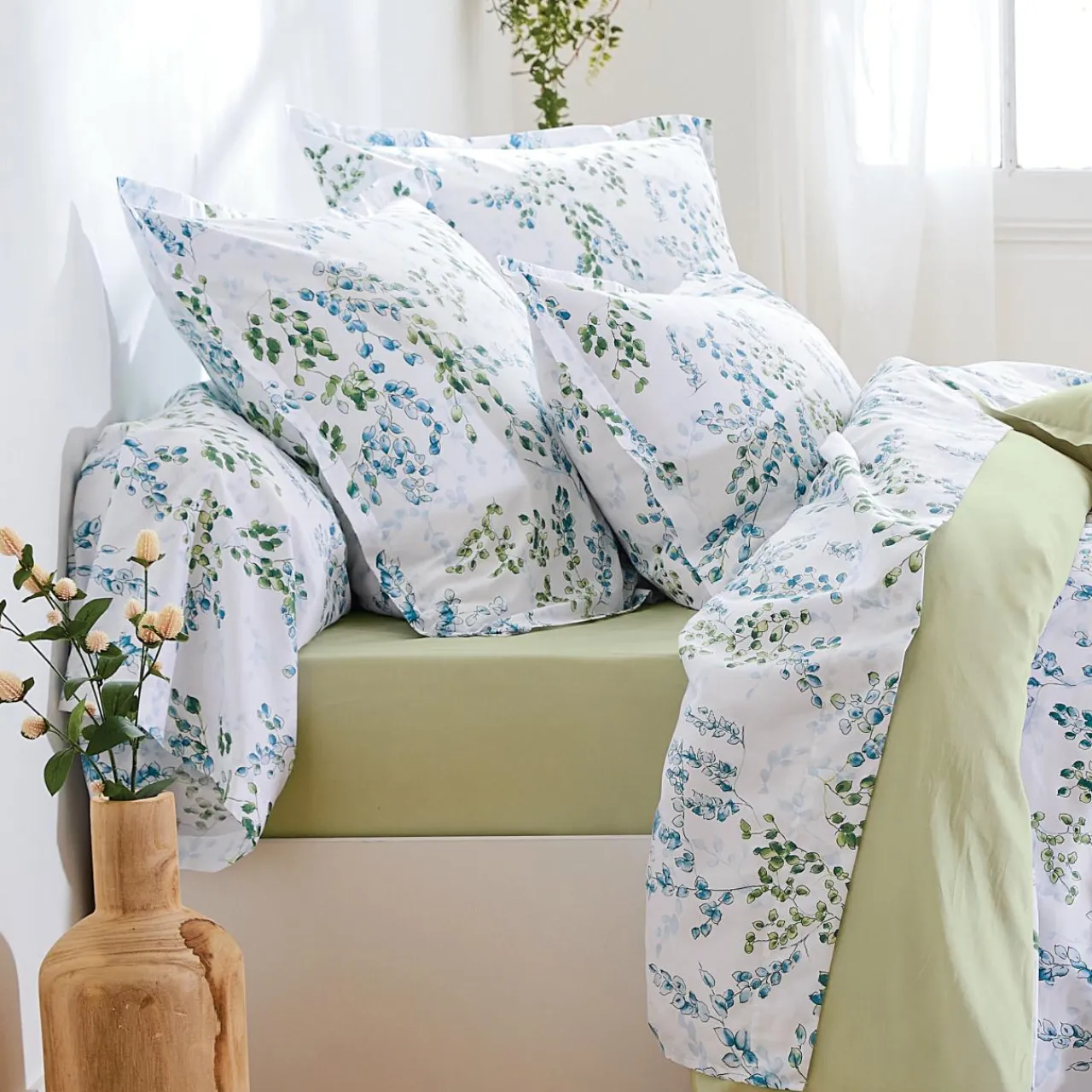 TRADILINGE Taie d'oreiller carrée satin de coton (65 x 65 cm) Angèle Vert tilleul Online