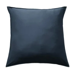 EMINZA Taie d'oreiller carrée satin de bambou (80 x 80 cm) Sienna Bleu nuit New