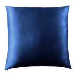 EMINZA Taie d'oreiller carrée soie de mûrier (80 x 80 cm) Mizuki Bleu marine New