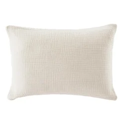 EMINZA Taie d'oreiller quadruple gaze de coton (50 x 70 cm) Victoria x Gaïa pampa Beige