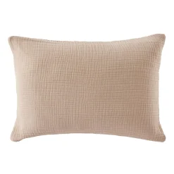 EMINZA Taie d'oreiller quadruple gaze de coton (50 x 80 cm) Victoria x Gaïa Ficelle Hot