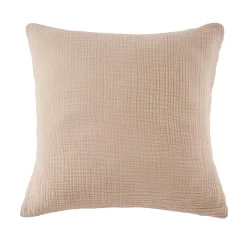 EMINZA Taie d'oreiller quadruple gaze de coton (80 x 80 cm) Victoria x Gaïa Ficelle Discount