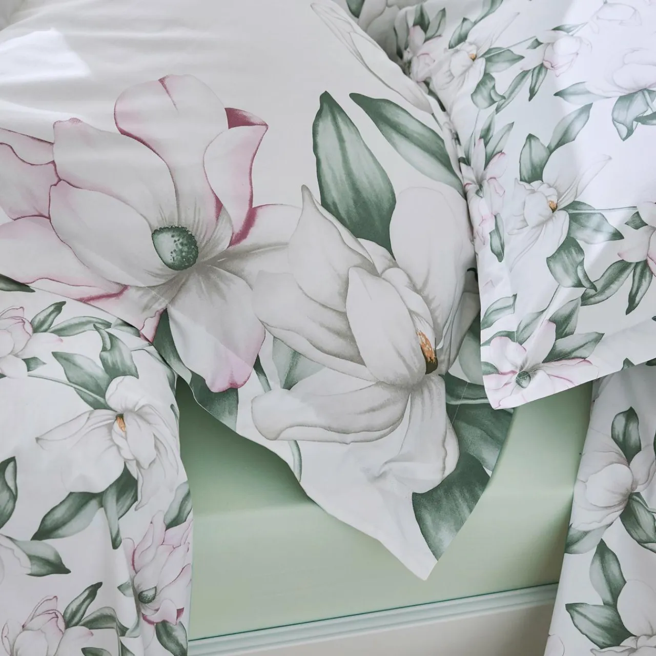 TRADILINGE Taie d'oreiller rectangulaire percale de coton (50 x 70 cm) Magnolia sauge Vert Sale