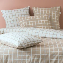 TRADILINGE Taie d'oreiller rectangulaire percale de coton (50 x 70 cm) Max Beige Discount