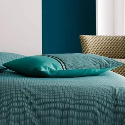 TRADI LINGE Taie d'oreiller rectangulaire percale de coton (50 x 70 cm) Gustav émeraude Vert Sale