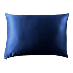 EMINZA Taie d'oreiller rectangulaire soie de mûrier (50 x 80 cm) Mizuki Bleu marine New