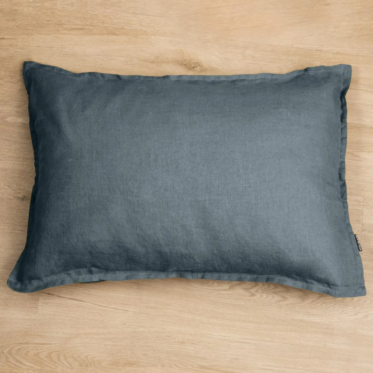 EMINZA Taie d'oreiller rectangulaire lin lavé (50 x 80 cm) Louise Gris ardoise Clearance